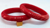 BB154 oval red bakelite bangles